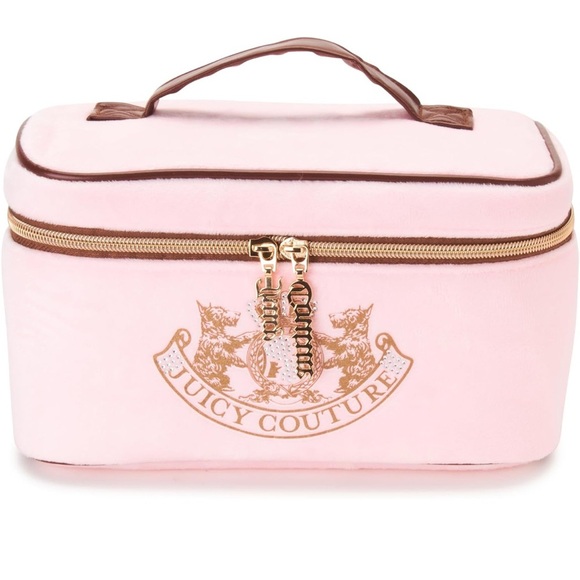 Juicy Couture Pink Cosmetic Bag with Elegant Crest - Picture 1 of 5